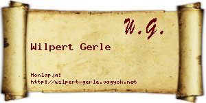 Wilpert Gerle névjegykártya